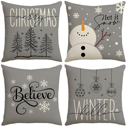 Christmas Throw Pillow Covers Snowflake Cushion Cover Christmas Tree Cushion Cover for Living Room