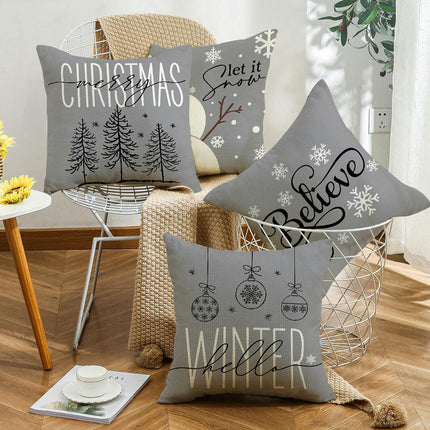 Christmas Throw Pillow Covers Snowflake Cushion Cover Christmas Tree Cushion Cover for Living Room