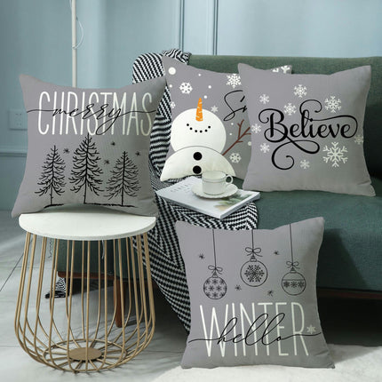 Christmas Throw Pillow Covers Snowflake Cushion Cover Christmas Tree Cushion Cover for Living Room