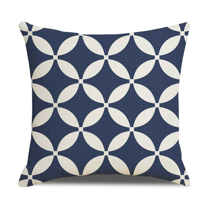 Geometric Linen Cushion Cases Decorative Modern Pattern Soft Square Throw Pillow Covers for Homes