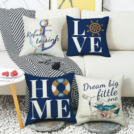 Throw Pillow Covers Summer Beach Ocean Decorative Outdoor Pillow Covers Nautical Pillow case for Home