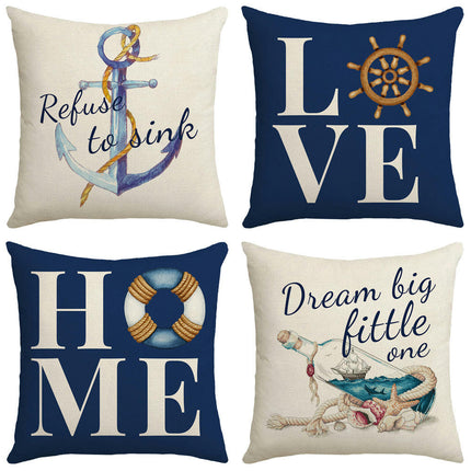 Throw Pillow Covers Summer Beach Ocean Decorative Outdoor Pillow Covers Nautical Pillow case for Home