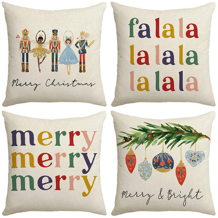 Pillow Covers Christmas Throw Pillow Cover Soldiers Decorative Cushion Case for Home