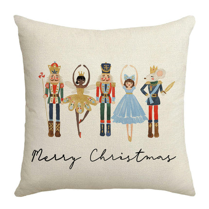 Pillow Covers Christmas Throw Pillow Cover Soldiers Decorative Cushion Case for Home