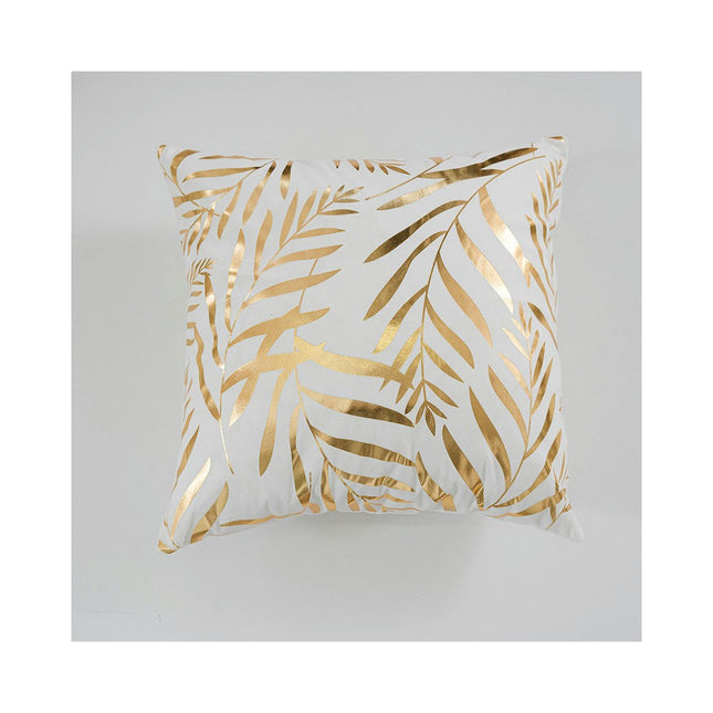 Gold Leaf Pillow Covers,Gold and White Decorative Cushion Covers for Sofa Bedroom Car