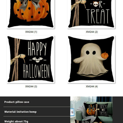 Halloween Decorations Pillow Covers Ghost Throw Pillow Covers Pumpkin Cushion Covers for Sofa