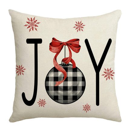 Christmas Decorations Pillow Covers Plaid Pillow Covers Linen Pillow Case for Sofa Couch Holiday Decor