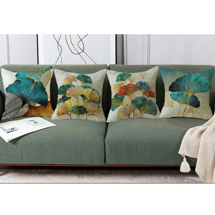 Throw Pillow Cover Green Plant Leaves Pillow Cushion Covers Square Cushion Case for Sofa Living Room Decor