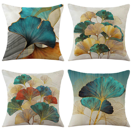 Throw Pillow Cover Green Plant Leaves Pillow Cushion Covers Square Cushion Case for Sofa Living Room Decor