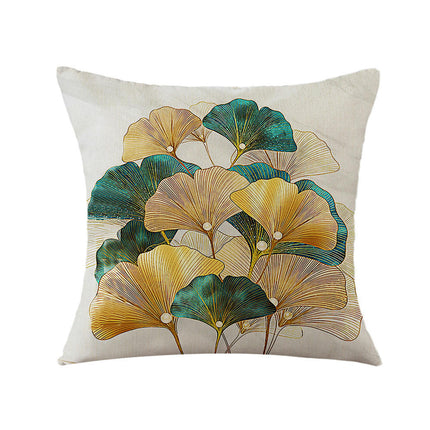 Throw Pillow Cover Green Plant Leaves Pillow Cushion Covers Square Cushion Case for Sofa Living Room Decor