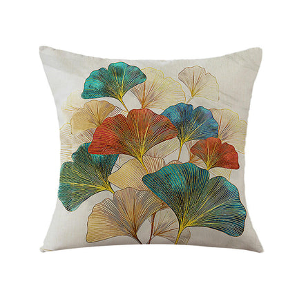 Throw Pillow Cover Green Plant Leaves Pillow Cushion Covers Square Cushion Case for Sofa Living Room Decor