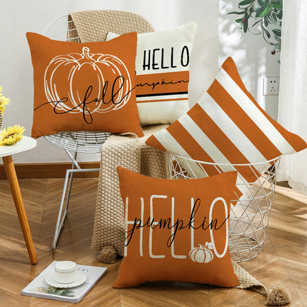 Pumpkin Pillow Covers Thanksgiving Decor Autumn Cushion Covers Outdoor Throw Pillow Covers