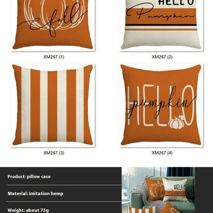 Pumpkin Pillow Covers Thanksgiving Decor Autumn Cushion Covers Outdoor Throw Pillow Covers