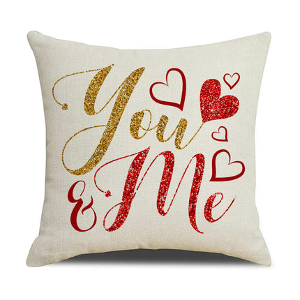 Valentines Day Pillow Covers Red Heart Pillowcase for Valentines Day Throw Pillows Cushion Decorations