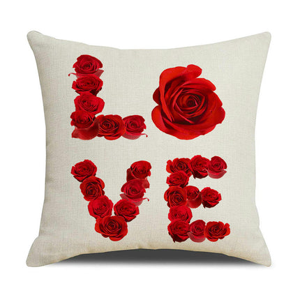 Valentines Day Pillow Covers Red Heart Pillowcase for Valentines Day Throw Pillows Cushion Decorations