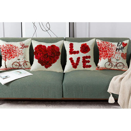 Valentines Day Pillow Covers Red Heart Pillowcase for Valentines Day Throw Pillows Cushion Decorations