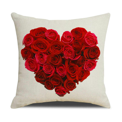 Valentines Day Pillow Covers Red Heart Pillowcase for Valentines Day Throw Pillows Cushion Decorations