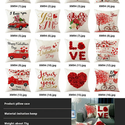 Valentines Day Pillow Covers Red Heart Pillowcase for Valentines Day Throw Pillows Cushion Decorations