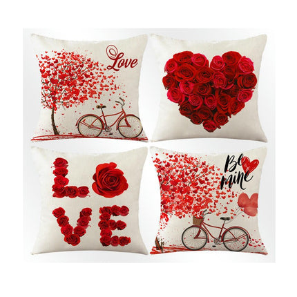 Valentines Day Pillow Covers Red Heart Pillowcase for Valentines Day Throw Pillows Cushion Decorations