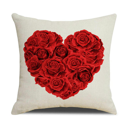 Valentines Day Pillow Covers Red Heart Pillowcase for Valentines Day Throw Pillows Cushion Decorations