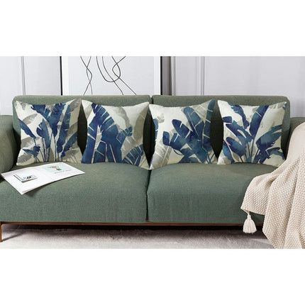 Blue leaves Pillow Covers Outdoor Throw Pillows Cushion Linen Square Cushion Covers for Sofa Home Decor