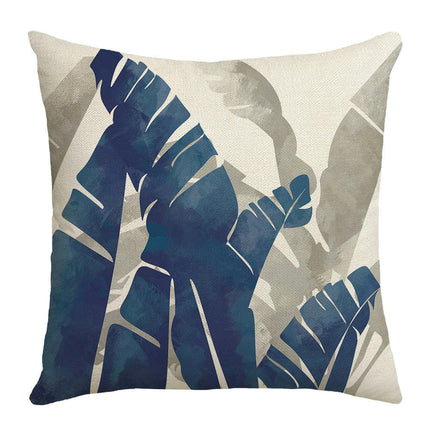 Blue leaves Pillow Covers Outdoor Throw Pillows Cushion Linen Square Cushion Covers for Sofa Home Decor