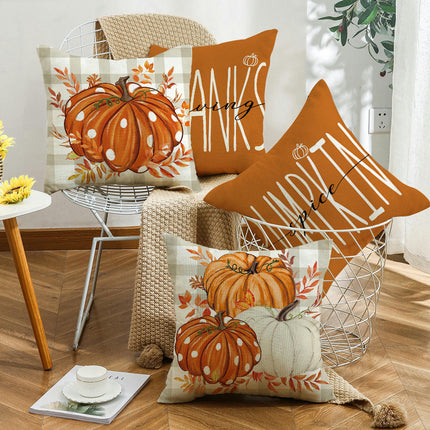 Pumpkin Pillow Covers Thanksgiving Decor Autumn Cushion Covers Outdoor Throw Pillow Covers-A