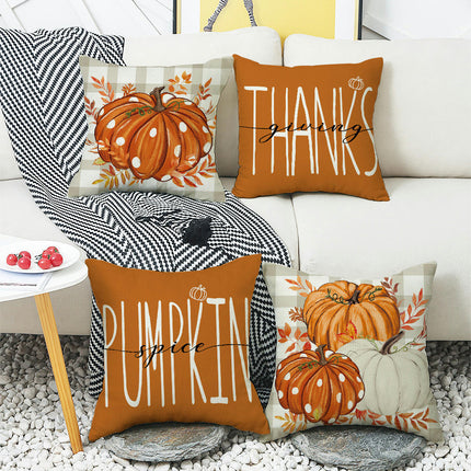 Pumpkin Pillow Covers Thanksgiving Decor Autumn Cushion Covers Outdoor Throw Pillow Covers-A