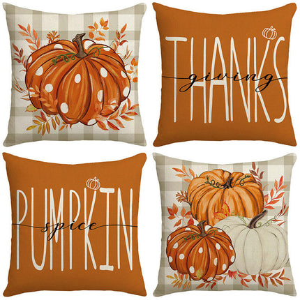 Pumpkin Pillow Covers Thanksgiving Decor Autumn Cushion Covers Outdoor Throw Pillow Covers-A