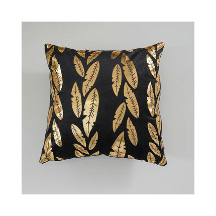 Throw Pillow Covers Gold Leaf Pillow Covers,Gold and White Decorative Cushion Covers for Sofa