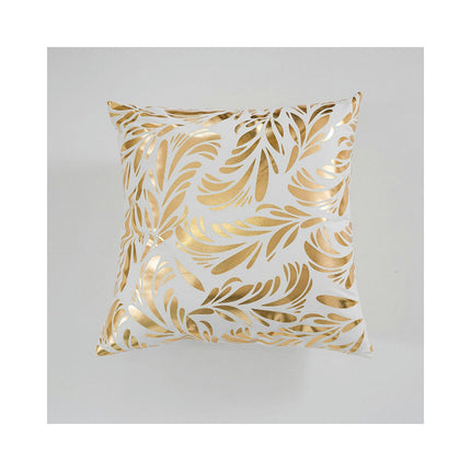 Throw Pillow Covers Gold Leaf Pillow Covers,Gold and White Decorative Cushion Covers for Sofa