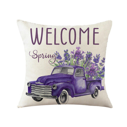 Purple Flower Throw Pillow Covers Cushion Covers Square Pillow Cases for Sofa Home Decorations