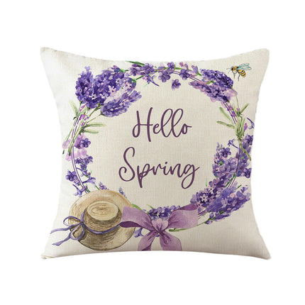 Purple Flower Throw Pillow Covers Cushion Covers Square Pillow Cases for Sofa Home Decorations