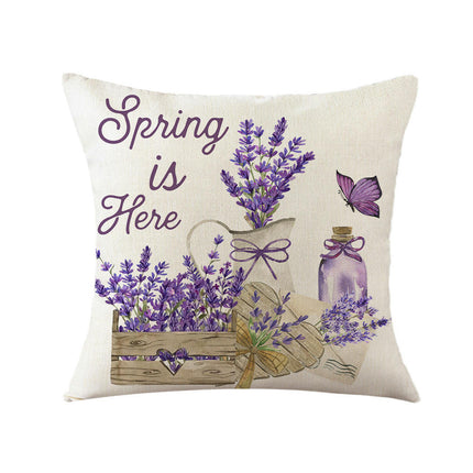 Purple Flower Throw Pillow Covers Cushion Covers Square Pillow Cases for Sofa Home Decorations