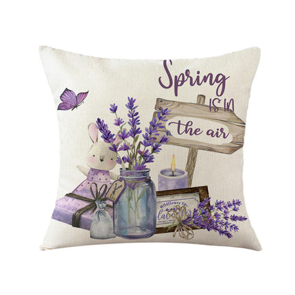 Purple Flower Throw Pillow Covers Cushion Covers Square Pillow Cases for Sofa Home Decorations