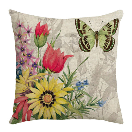 Spring Floral Throw Pillow Covers Butterfly Pillow Cases Farmhouse Decorative Cushion Covers for Sofa Couch