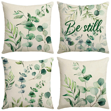 Green Leaf Throw Pillow Covers Farmhouse Pillow Cushion Cases Home Decor Square Pillow Case