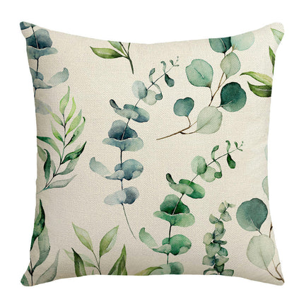 Green Leaf Throw Pillow Covers Farmhouse Pillow Cushion Cases Home Decor Square Pillow Case