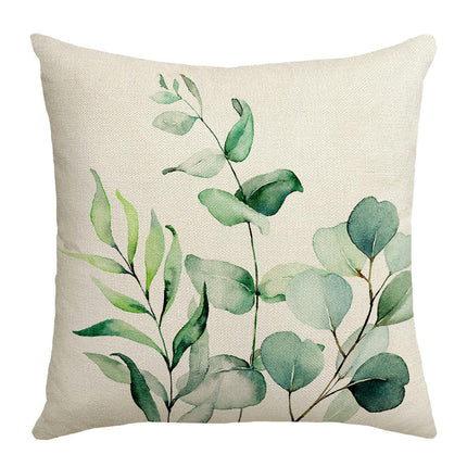 Green Leaf Throw Pillow Covers Farmhouse Pillow Cushion Cases Home Decor Square Pillow Case