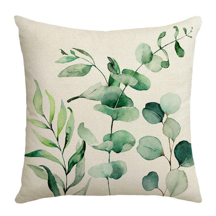 Green Leaf Throw Pillow Covers Farmhouse Pillow Cushion Cases Home Decor Square Pillow Case