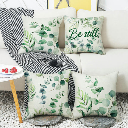 Green Leaf Throw Pillow Covers Farmhouse Pillow Cushion Cases Home Decor Square Pillow Case