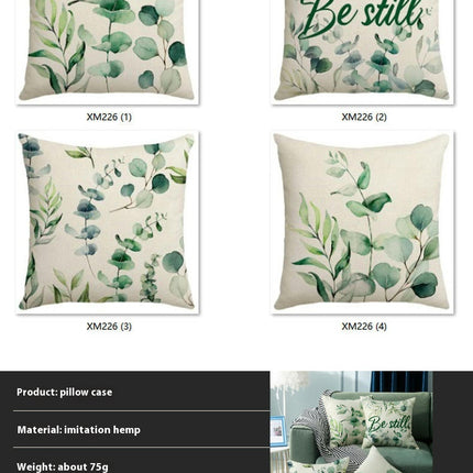 Green Leaf Throw Pillow Covers Farmhouse Pillow Cushion Cases Home Decor Square Pillow Case