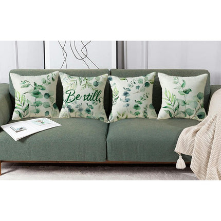 Green Leaf Throw Pillow Covers Farmhouse Pillow Cushion Cases Home Decor Square Pillow Case