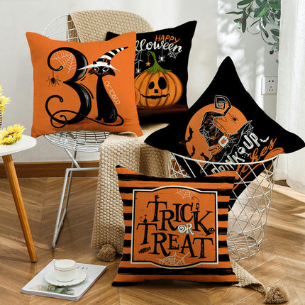 Throw Pillow Covers Decorative Halloween Pillow Covers Pumpkin Square Cushion Cases for Home