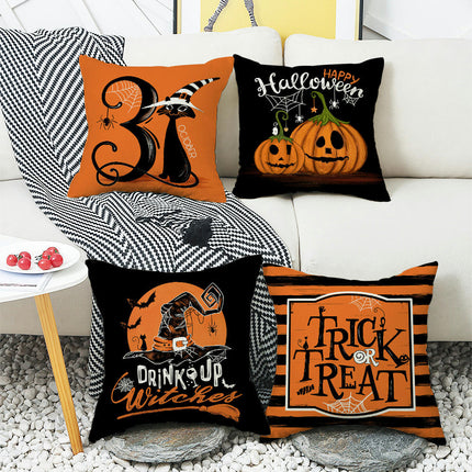 Throw Pillow Covers Decorative Halloween Pillow Covers Pumpkin Square Cushion Cases for Home