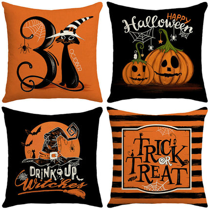 Throw Pillow Covers Decorative Halloween Pillow Covers Pumpkin Square Cushion Cases for Home