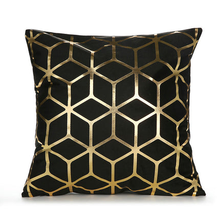 Home Decorative Throw Pillow Covers Gold Pillow Covers Geometric Square Cushion Covers For Sofa