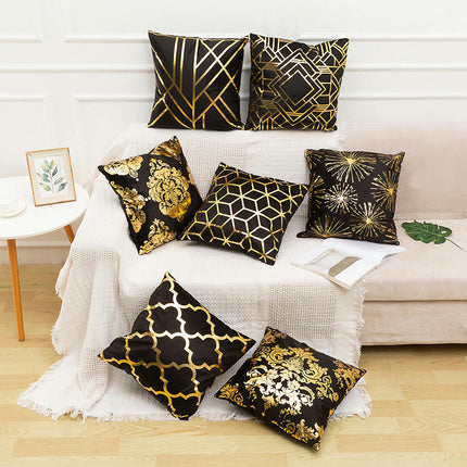 Home Decorative Throw Pillow Covers Gold Pillow Covers Geometric Square Cushion Covers For Sofa