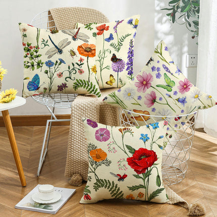 Throw Pillow Covers with Flowers Farmhouse Floral Pillow Cushion Cases Decorative Pillowcases Home Decor