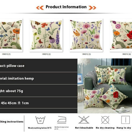 Throw Pillow Covers with Flowers Farmhouse Floral Pillow Cushion Cases Decorative Pillowcases Home Decor